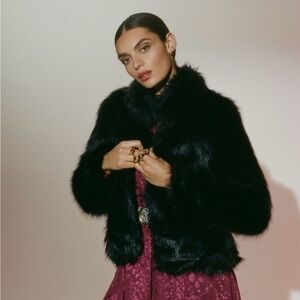Women’s Black Unreal Fur Coat